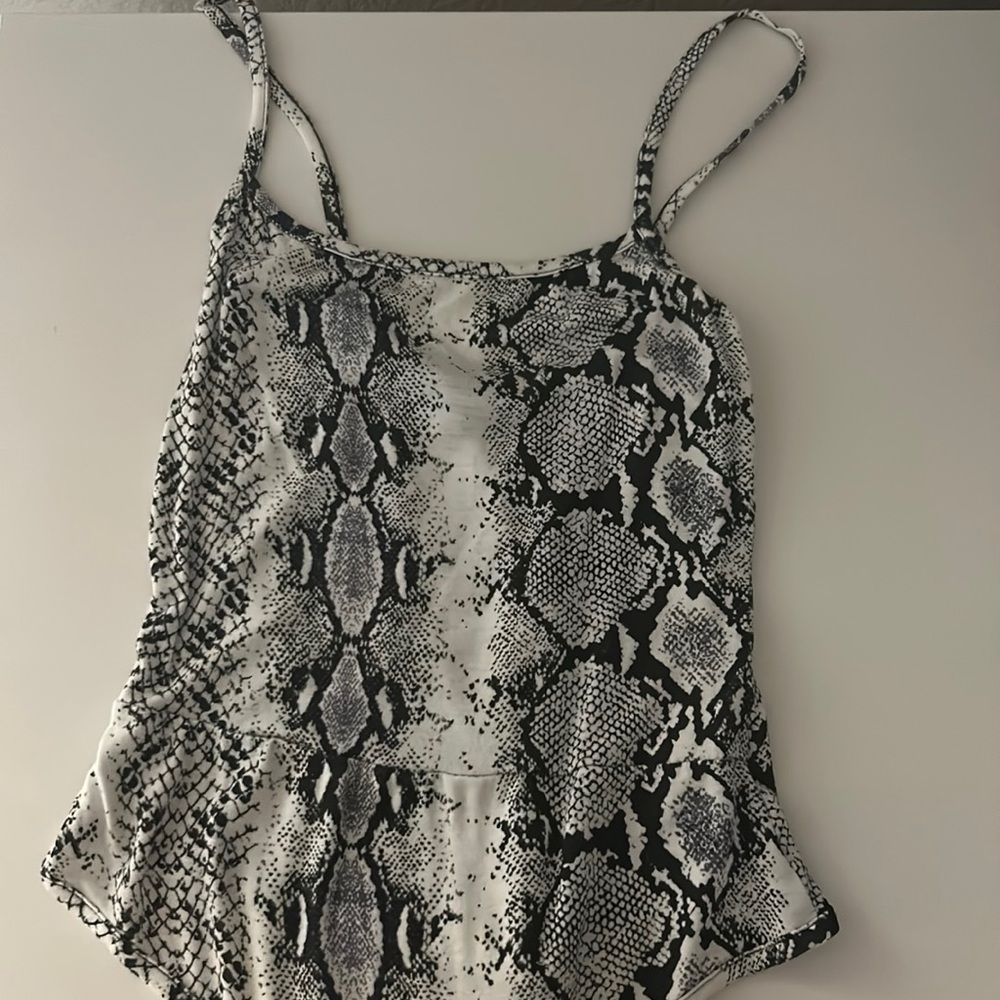Snake print body suit